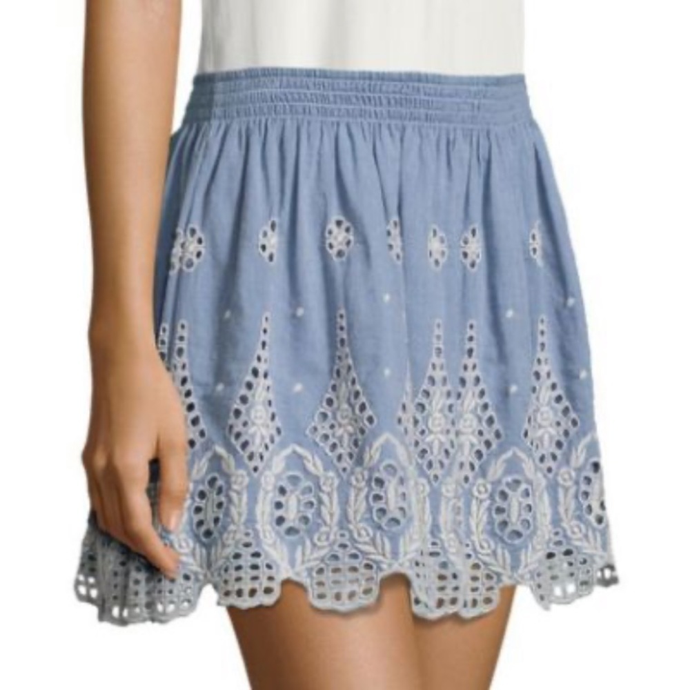 Joie wanita scalloped eyelet skirt